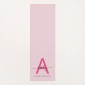 Hot Roze Modern Script Girly Monogram Naam Yoga Yogamat (Voorkant)