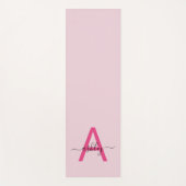 Hot Roze Modern Script Girly Monogram Naam Yoga Yogamat (Voorkant)