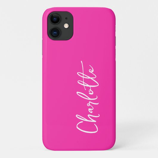 Hot-roze moderne aangepaste naam Case-Mate iPhone case (Achterkant)
