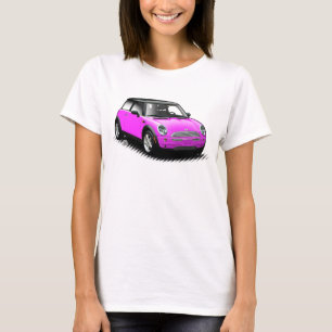 Hot-roze moderne mini-auto dames bovenaan t-shirt
