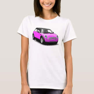 Hot-roze moderne mini-auto dames bovenaan t-shirt