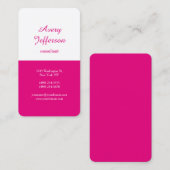 Hot-roze, moderne, minimale Professional Visitekaartje (Voorkant / Achterkant)