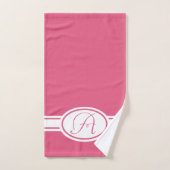 Hot-roze Monogram Bad Handdoek (Handdoek)