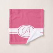 Hot-roze Monogram Bad Handdoek (Wasdoekje)