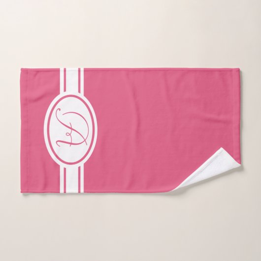 Hot-roze Monogram Bad Handdoek (Handdoek)