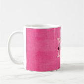 Hot-roze monogram Initiaal Rustige Mok (Links)