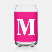 Hot Roze Monogram Initialen Naam Aangepaste Kleur  Blikvorm Glas (Voorkant)