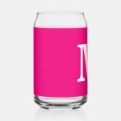 Hot Roze Monogram Initialen Naam Aangepaste Kleur  Blikvorm Glas (Rechts)