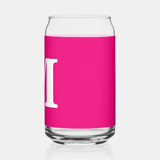 Hot Roze Monogram Initialen Naam Aangepaste Kleur  Blikvorm Glas (Links)