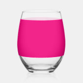 Hot Roze Monogram Initialen Naam Aangepaste Kleur  Wijnglas Zonder Voet (Achterkant)