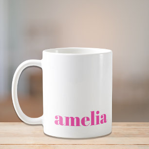 Hot-roze Monogram Koffiemok