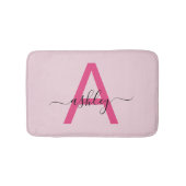 Hot Roze Monogram Meisjeskamer Badmat (Voorkant)