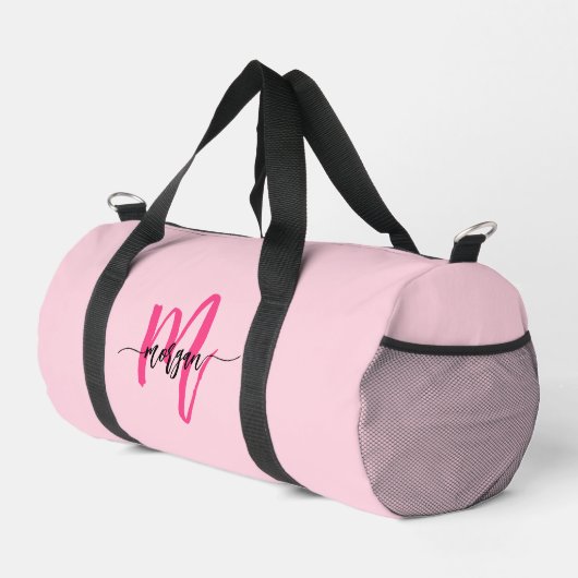 Hot Roze Monogram Naam Meisje Script Sport Plunjezak (Rechterhoek)