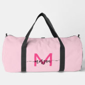 Hot Roze Monogram Naam Meisje Script Sport Plunjezak (Voorkant)