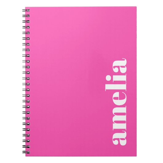 Hot-roze Monogram Notitieboek (Voorkant)