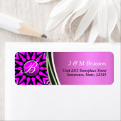 Hot-roze Monogram Star Art Address Label (Insitu)
