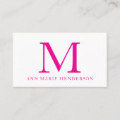 Hot-roze Monogram Visitekaartje (Voorkant)