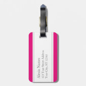 Hot-roze monogrammen Afsleepstrip Bagagelabel (Achterkant verticaal)