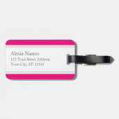 Hot-roze monogrammen Afsleepstrip Bagagelabel (Achterkant horizontaal)