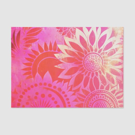 HOT ROZE mooi bloemendecoupage papier (Voorkant)