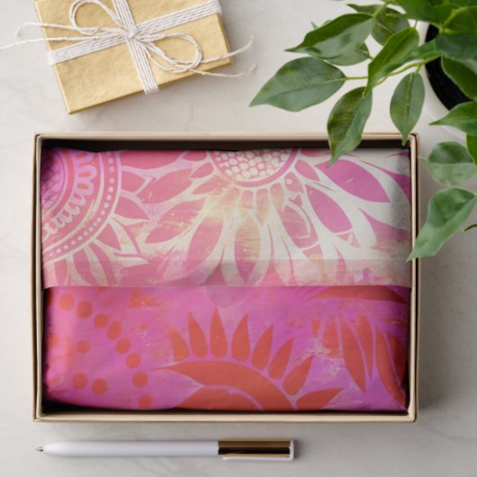 HOT ROZE mooi bloemendecoupage papier (Geschenk)