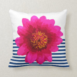 Hot-Roze mooie ventilatormarine blauw Stripes Whit Kussen