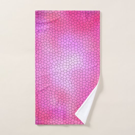 Hot-roze mozaïekontwerp bad handdoek (Handdoek)