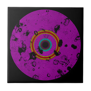Hot-roze multicolor Vinyl Disk Textern-patroon Tegeltje