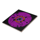 Hot-roze multicolor Vinyl Disk Textern-patroon Tegeltje (Zijkant)