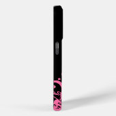 Hot-roze muzieknotities op zwart Case-Mate iPhone case (Achterkant / Rechts)