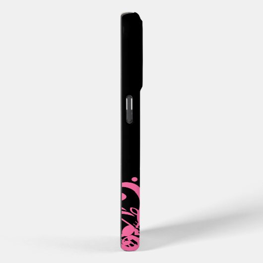 Hot-roze muzieknotities op zwart Case-Mate iPhone case (Achterkant / Rechts)