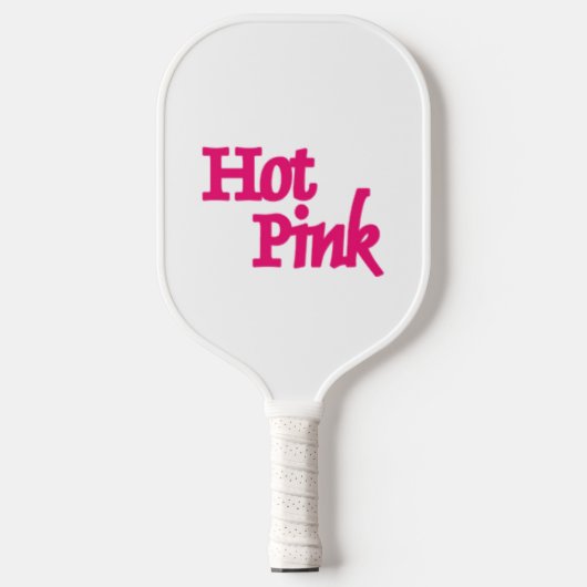 Hot Roze naam wit pickleball paddle (Voorkant)