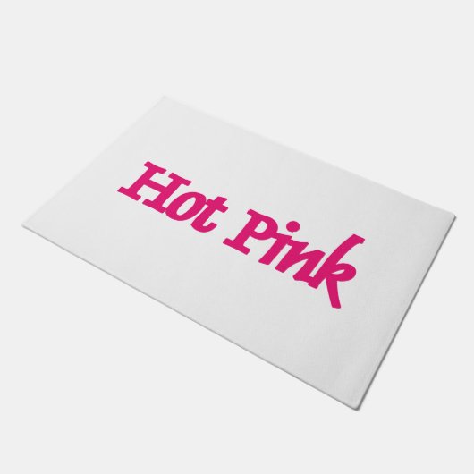 Hot Roze naam witte deurmat (Schuin)