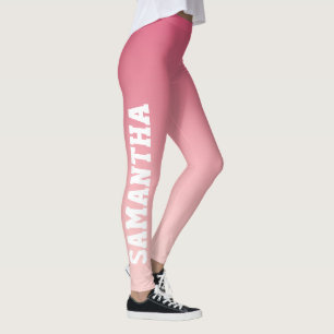 Hot-roze naar Blush roze roze Ombre aangepaste Leg Leggings