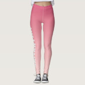 Hot-roze naar Blush roze roze Ombre aangepaste Leg Leggings (Voorkant)