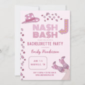 Hot roze Nash Bash Nashville vrijgezellenfeest Kaart (Voorkant)