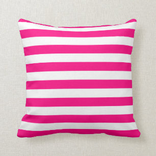 Hot-roze Nautical Stripes buitenshuis Kussen