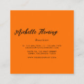 Hot-roze Neon Glitter Square Visitekaartje (Achterkant)