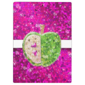 Hot-roze Neon Green Teachers Apple Classroom Naam Klembord (Achterkant)