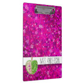 Hot-roze Neon Green Teachers Apple Classroom Naam Klembord (Rechts)