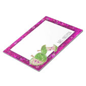 Hot-roze Neon Green Teachers Apple Classroom Naam Notitieblok (Schuin)