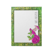 Hot-roze Neon Green Teachers Apple Classroom Naam Notitieblok (Linkerzijde)