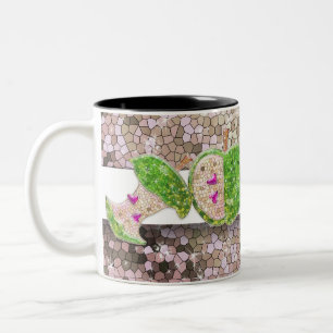 Hot-roze Neon Green Teachers Apple Classroom Naam Tweekleurige Koffiemok