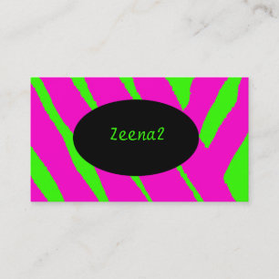 Hot-roze Neon Green Zebra Mode Visitekaartjes