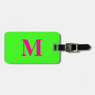 Hot Roze Neon Groene Monogram Naam Gift Favoriet 2 Bagagelabel