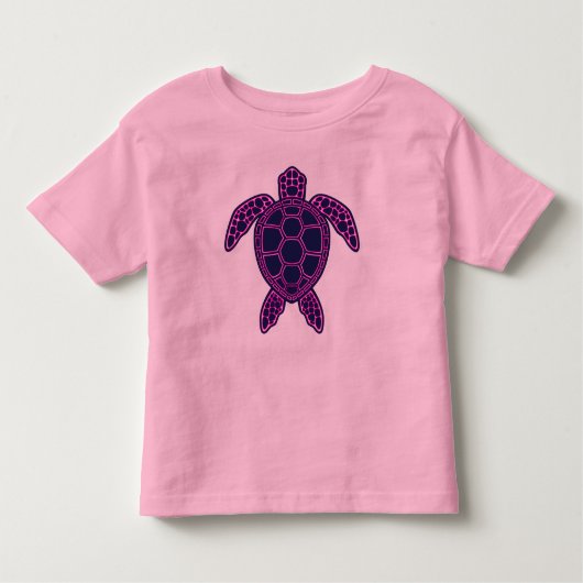 Hot Roze Neon Lava Zee Schildpad Design Kinder Shirts (Voorkant)