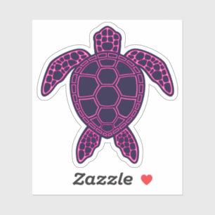 Hot Roze Neon Lava Zee Schildpad Design Sticker