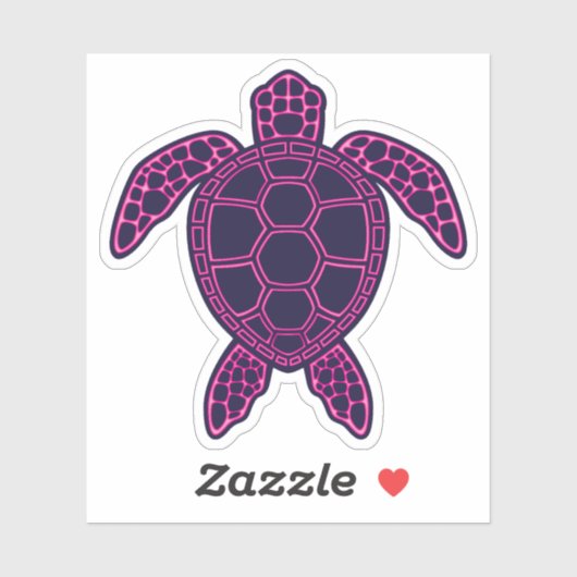 Hot Roze Neon Lava Zee Schildpad Design Sticker (Vel)