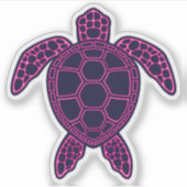 Hot Roze Neon Lava Zee Schildpad Design Sticker (Voorkant)
