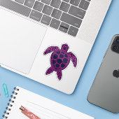 Hot Roze Neon Lava Zee Schildpad Design Sticker (Laptop met iPhone)
